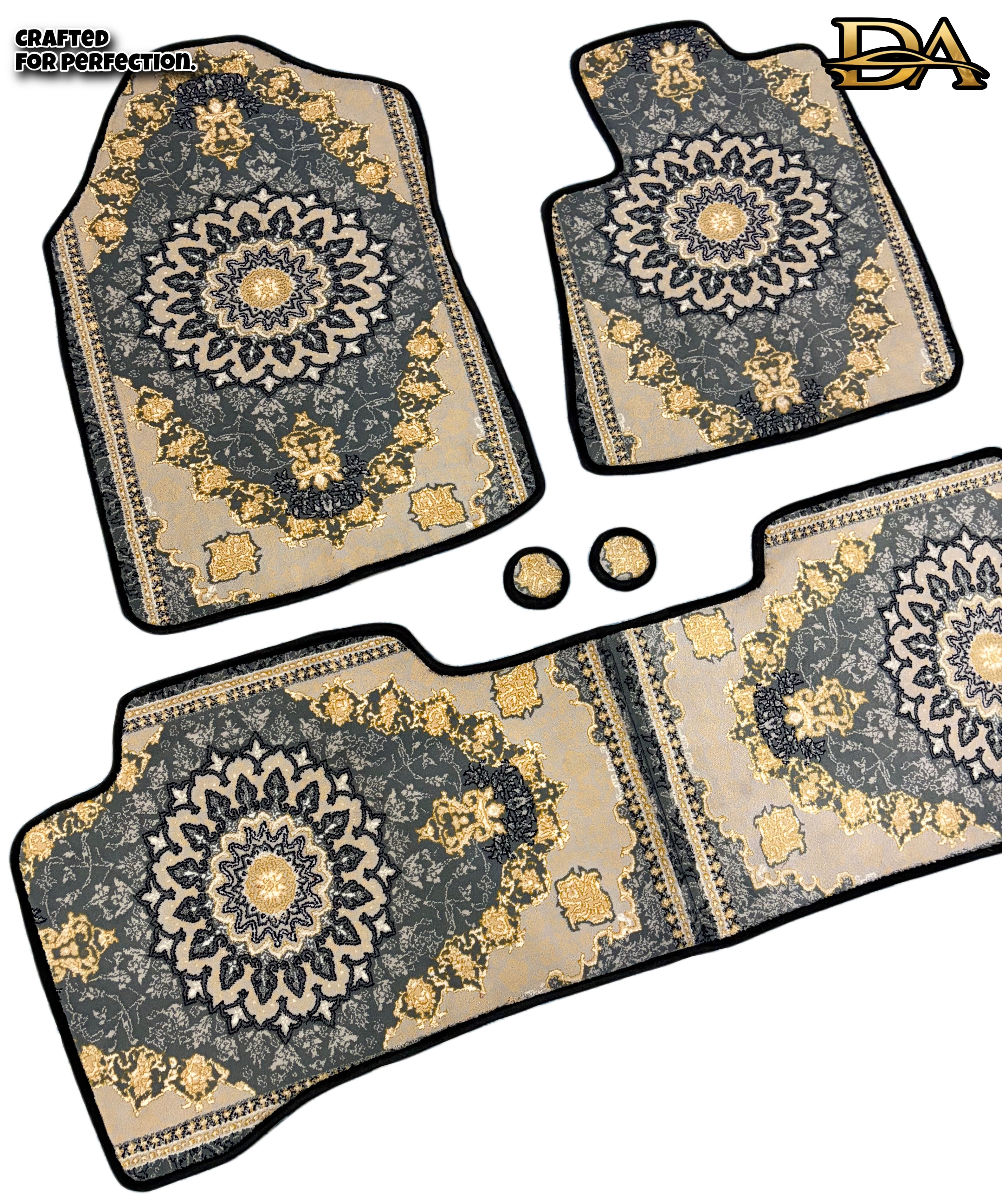 Grey Persian Luxury Car Mats — Statement Edition (Design 4)