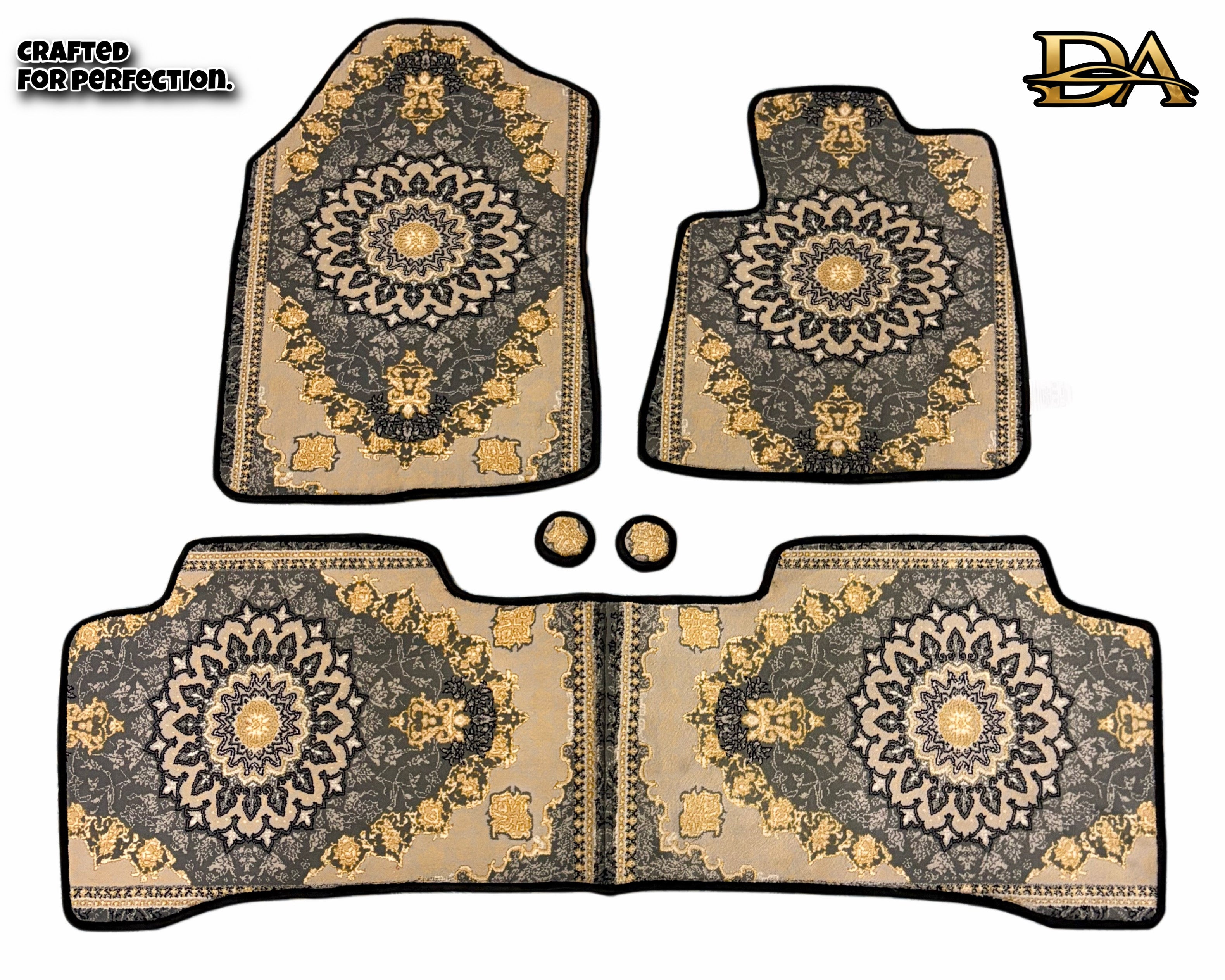 Grey Persian Luxury Car Mats — Statement Edition (Design 4)