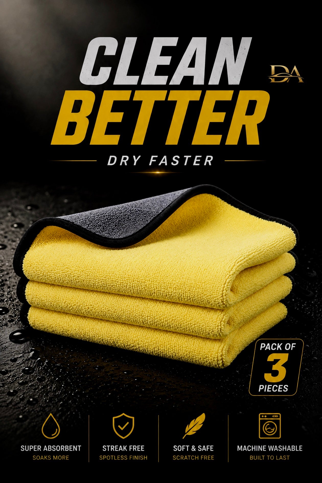 Premium Microfibre Cloth (Pack of 3)