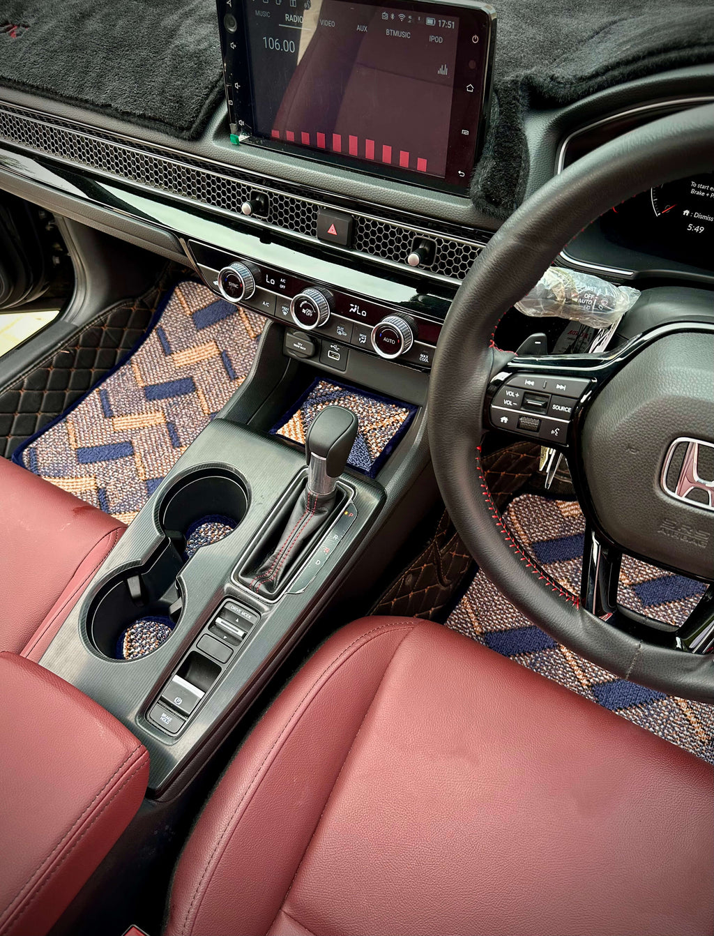 Sapphire Aura – Premium Kashmiri Rug Car Mats