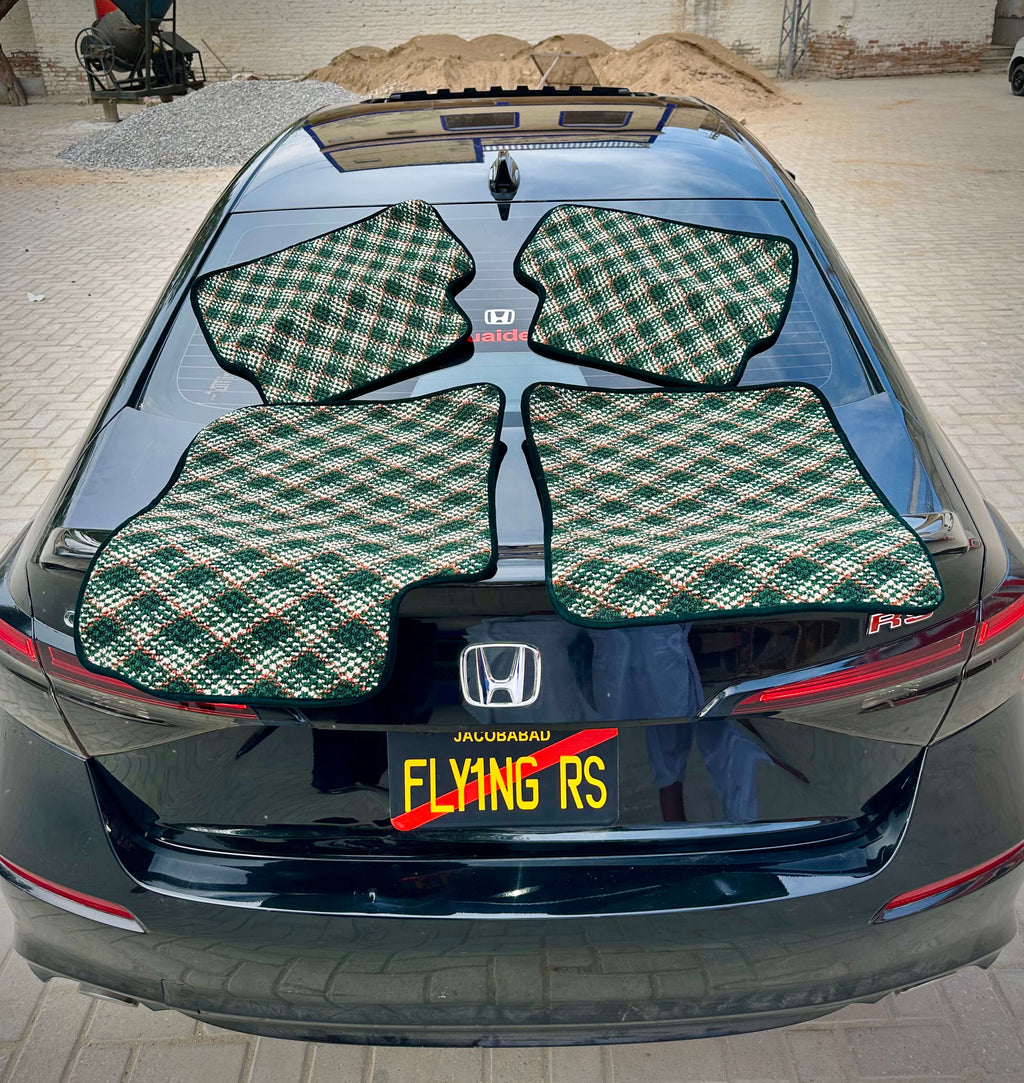 Emerald Aura – Premium Kashmiri Rug Car Mats