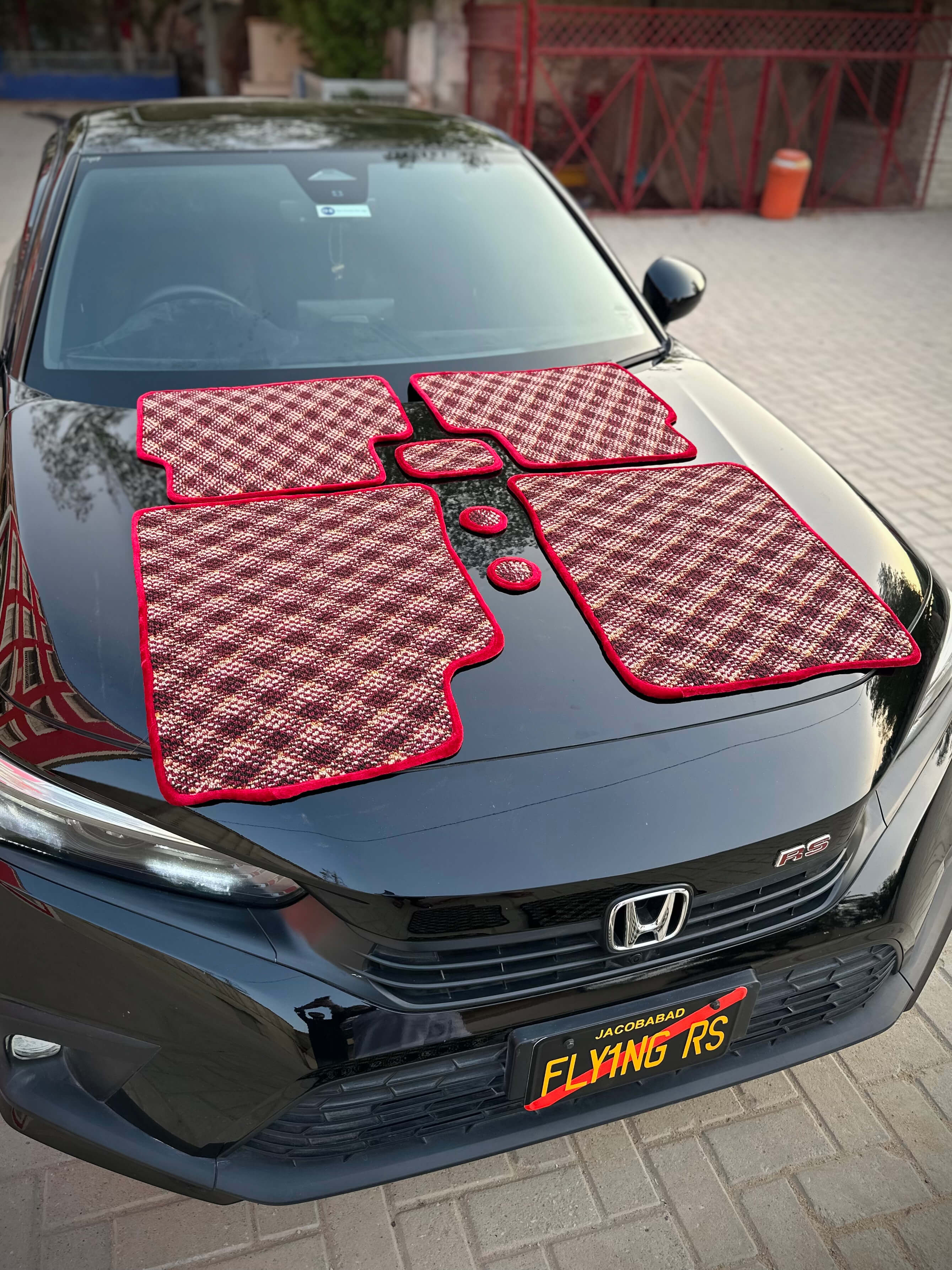 Ruby Aura – Premium Kashmiri Rug Car Mats