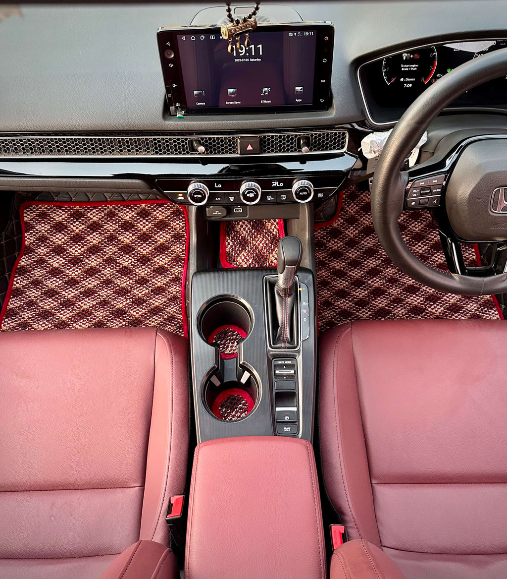 Ruby Aura – Premium Kashmiri Rug Car Mats