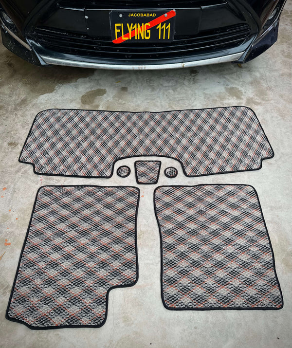 Slate Aura – Premium Kashmiri Rug Car Mats