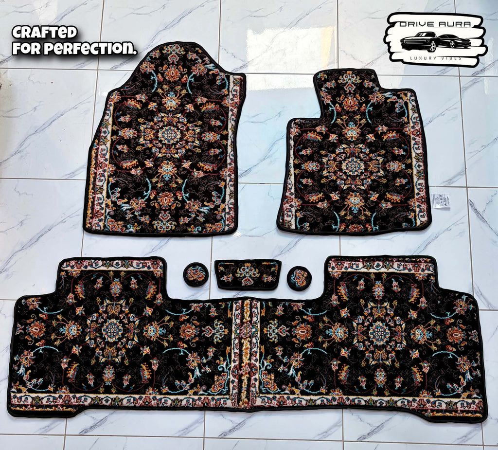 Black Persian Luxury Car Mats — Statement Edition (Design 6)