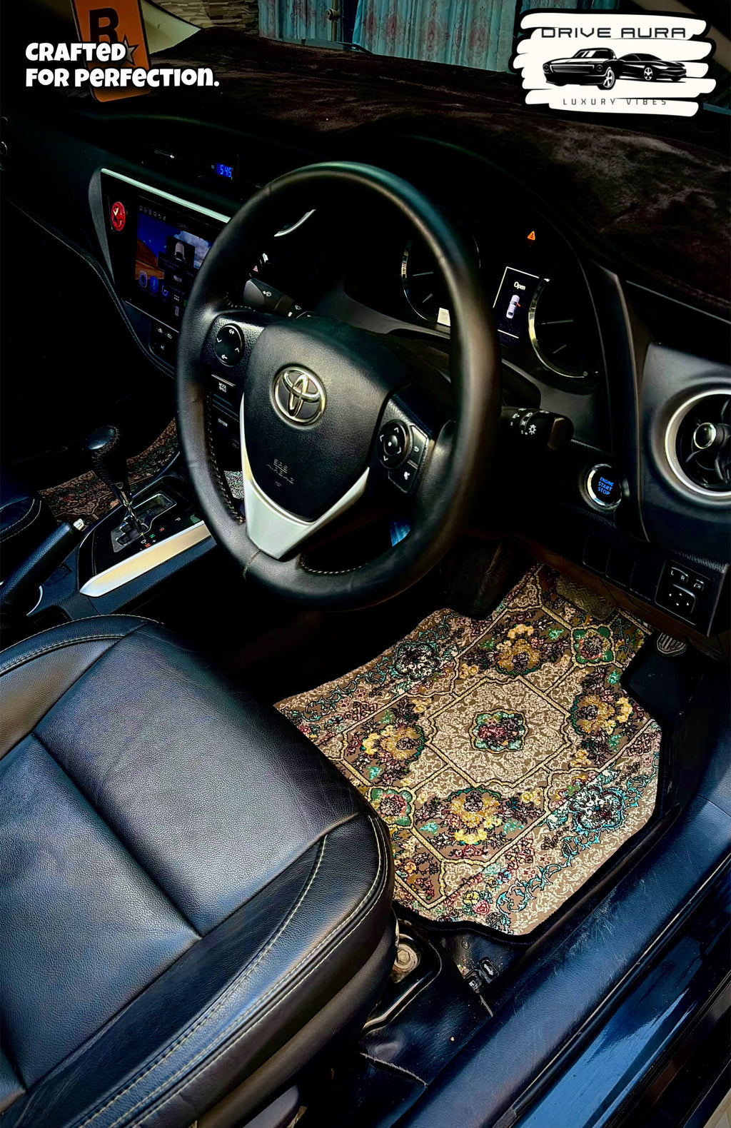 Brown Blue Persian Luxury Car Mats — Statement Edition (Design 2)