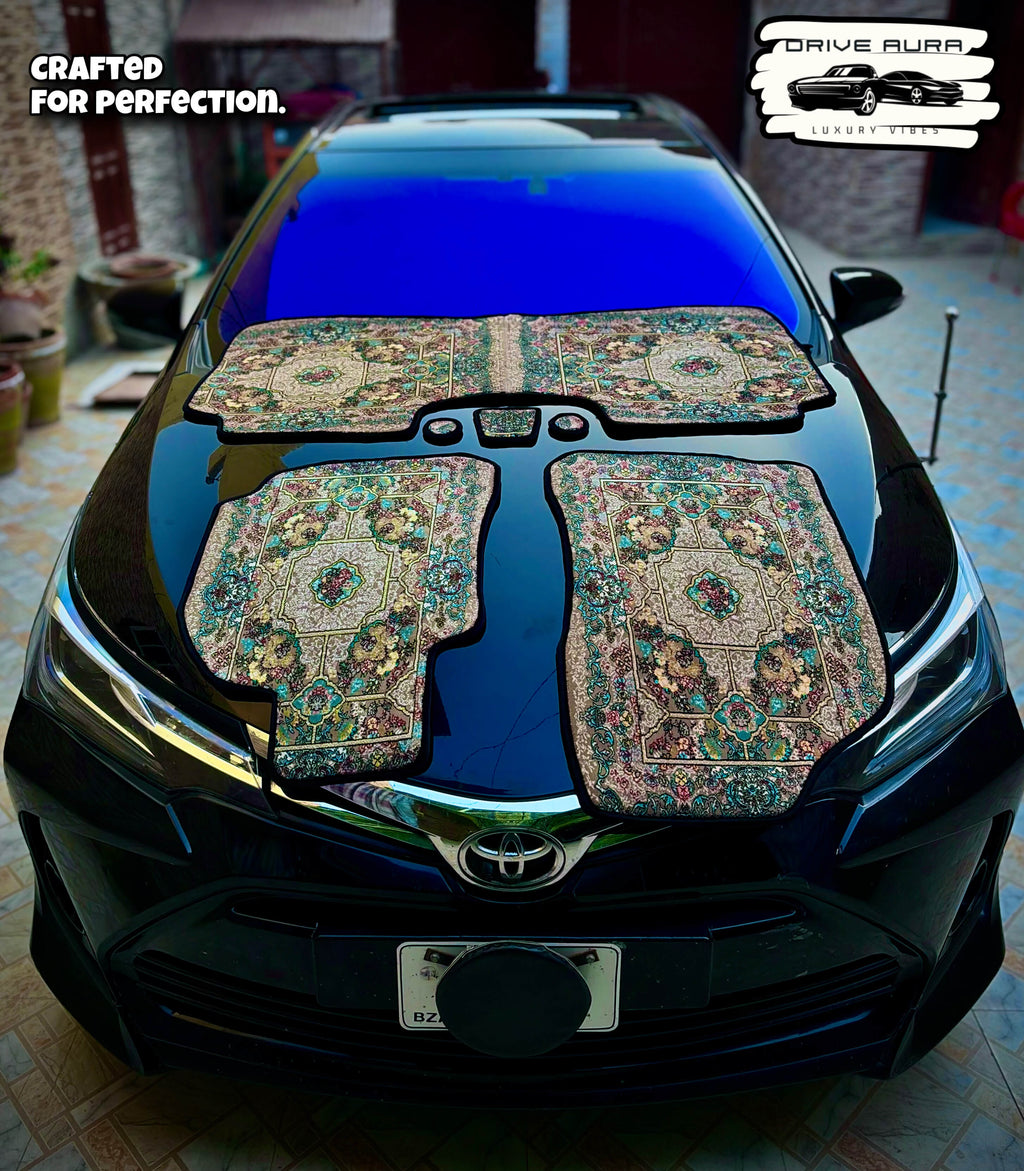 Brown Blue Persian Luxury Car Mats — Statement Edition (Design 2)