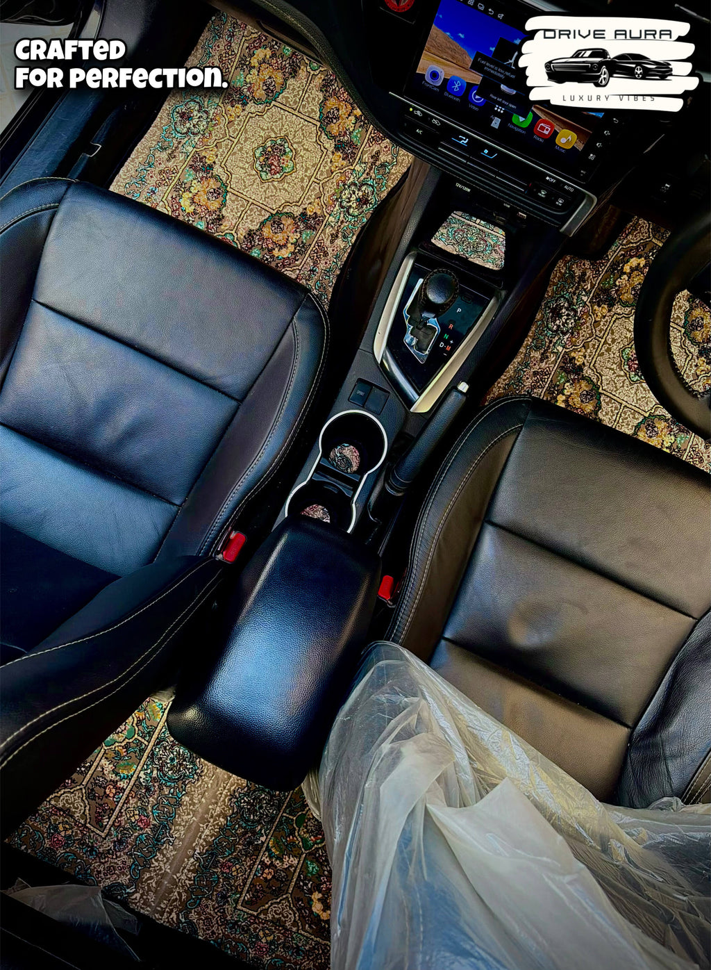 Brown Blue Persian Luxury Car Mats — Statement Edition (Design 2)