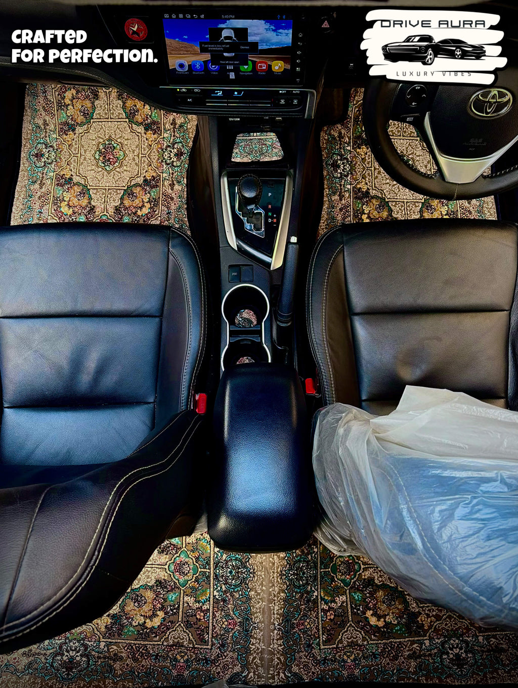 Brown Blue Persian Luxury Car Mats — Statement Edition (Design 2)