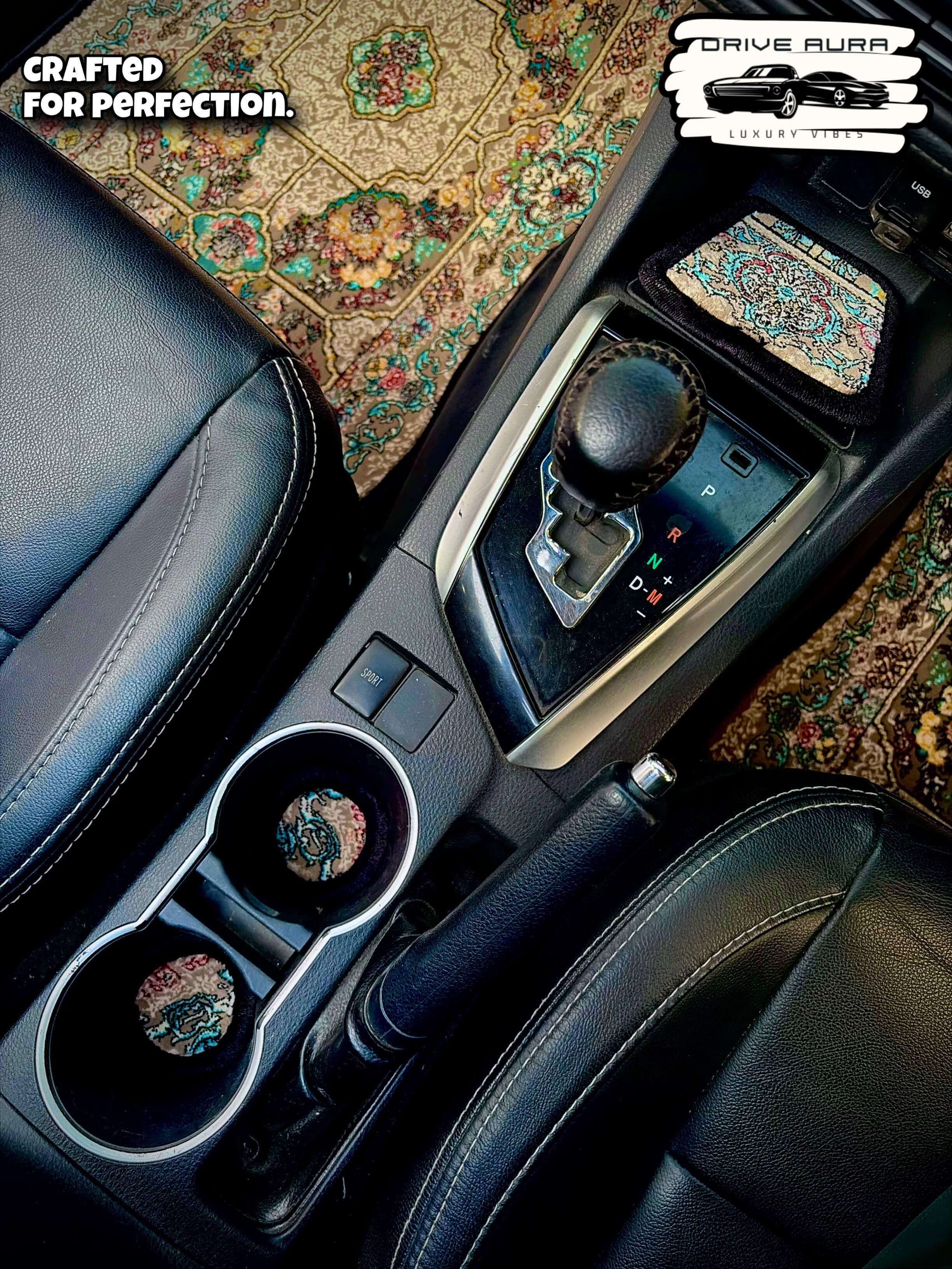 Brown Blue Persian Luxury Car Mats — Statement Edition (Design 2)