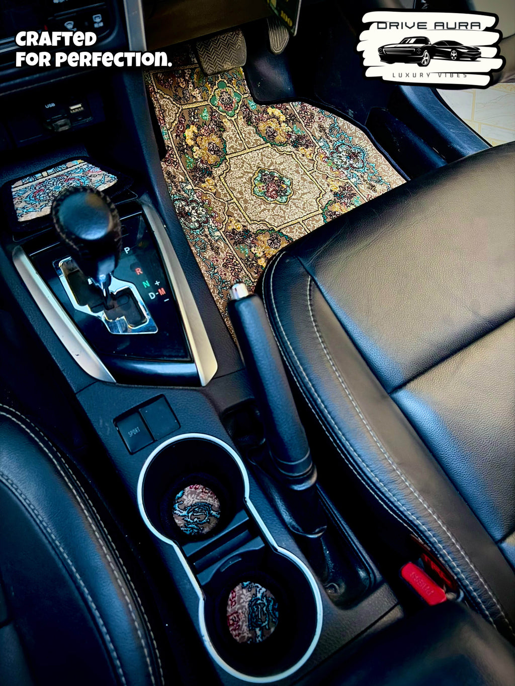 Brown Blue Persian Luxury Car Mats — Statement Edition (Design 2)