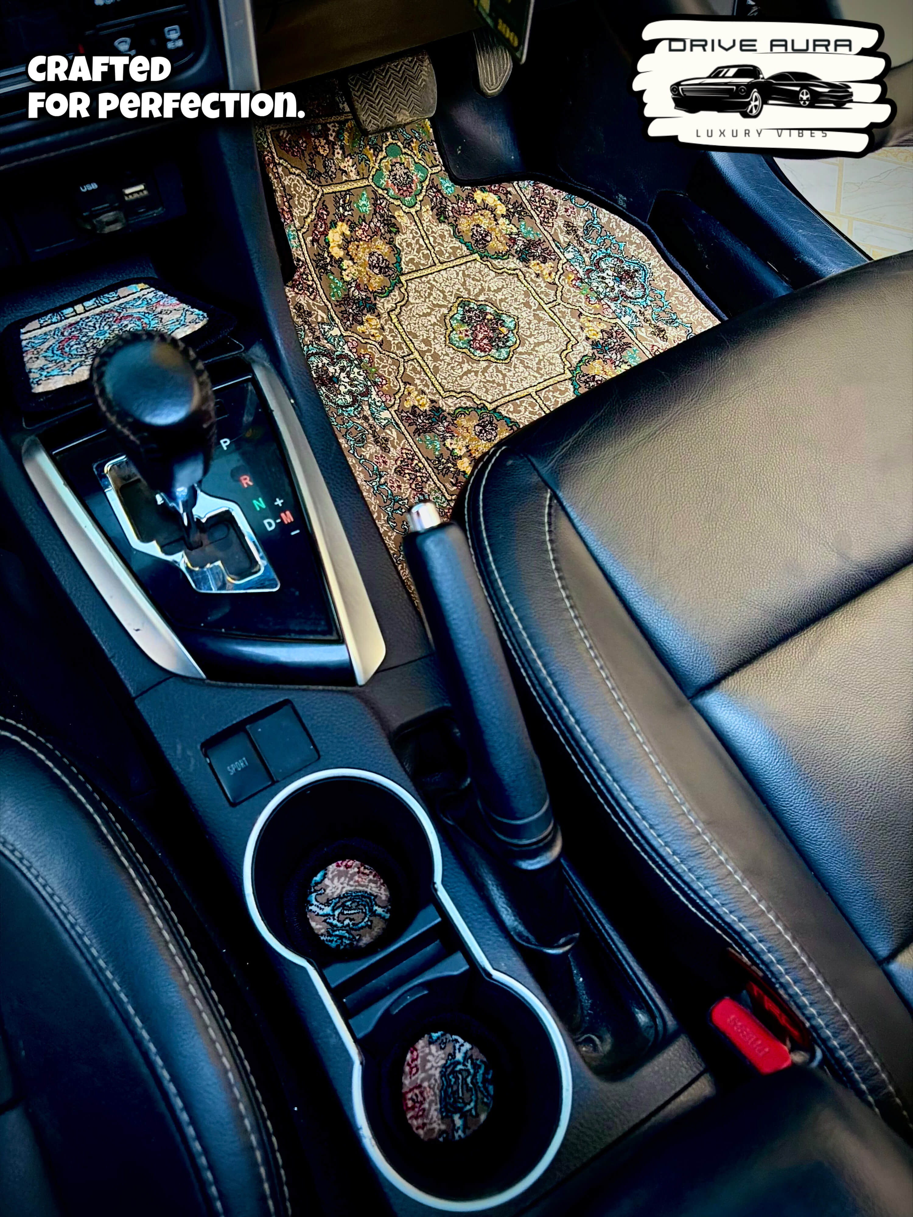 Brown Blue Persian Luxury Car Mats — Statement Edition (Design 2)