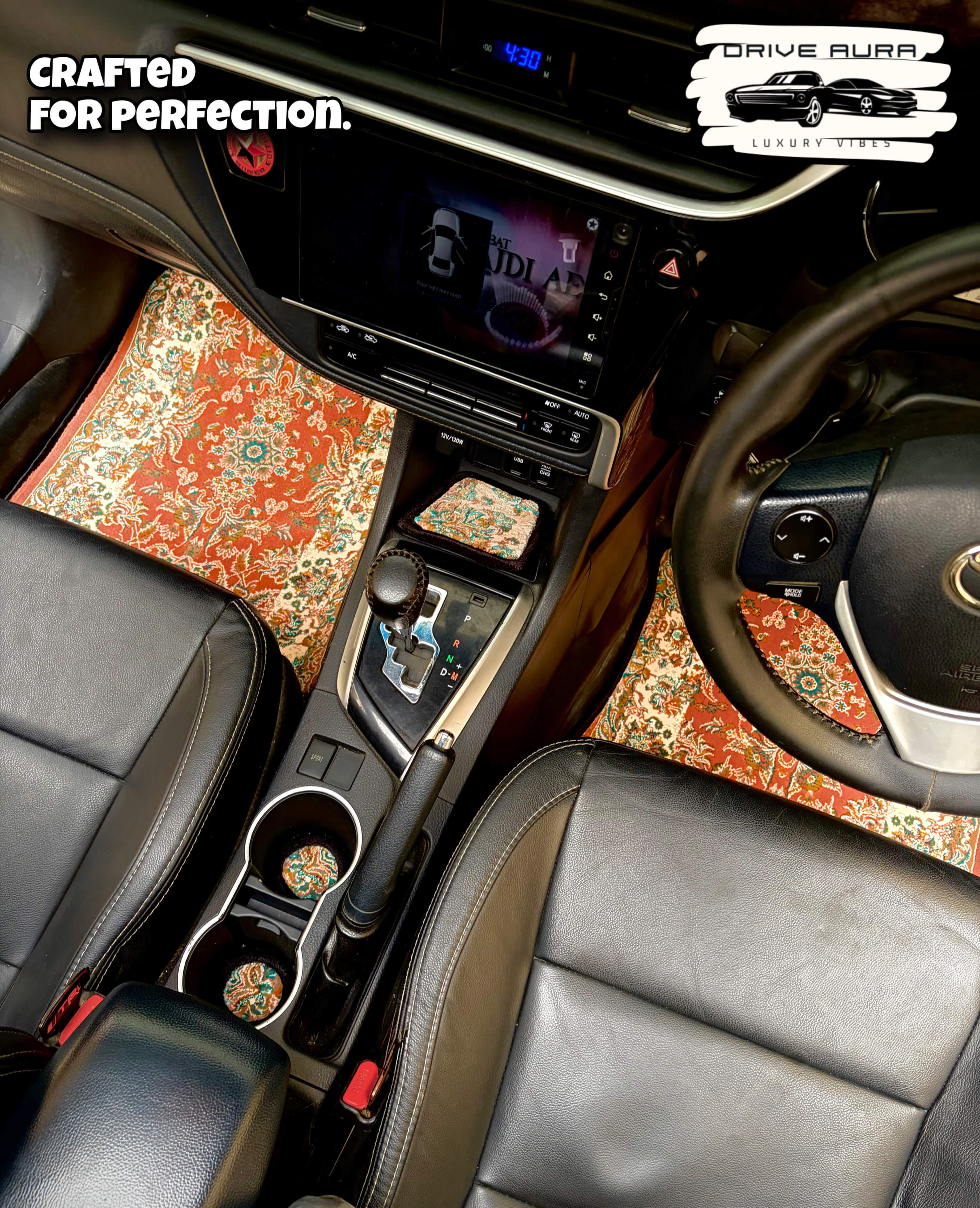 Brown Persian Luxury Car Mats — Statement Edition (Design 2)