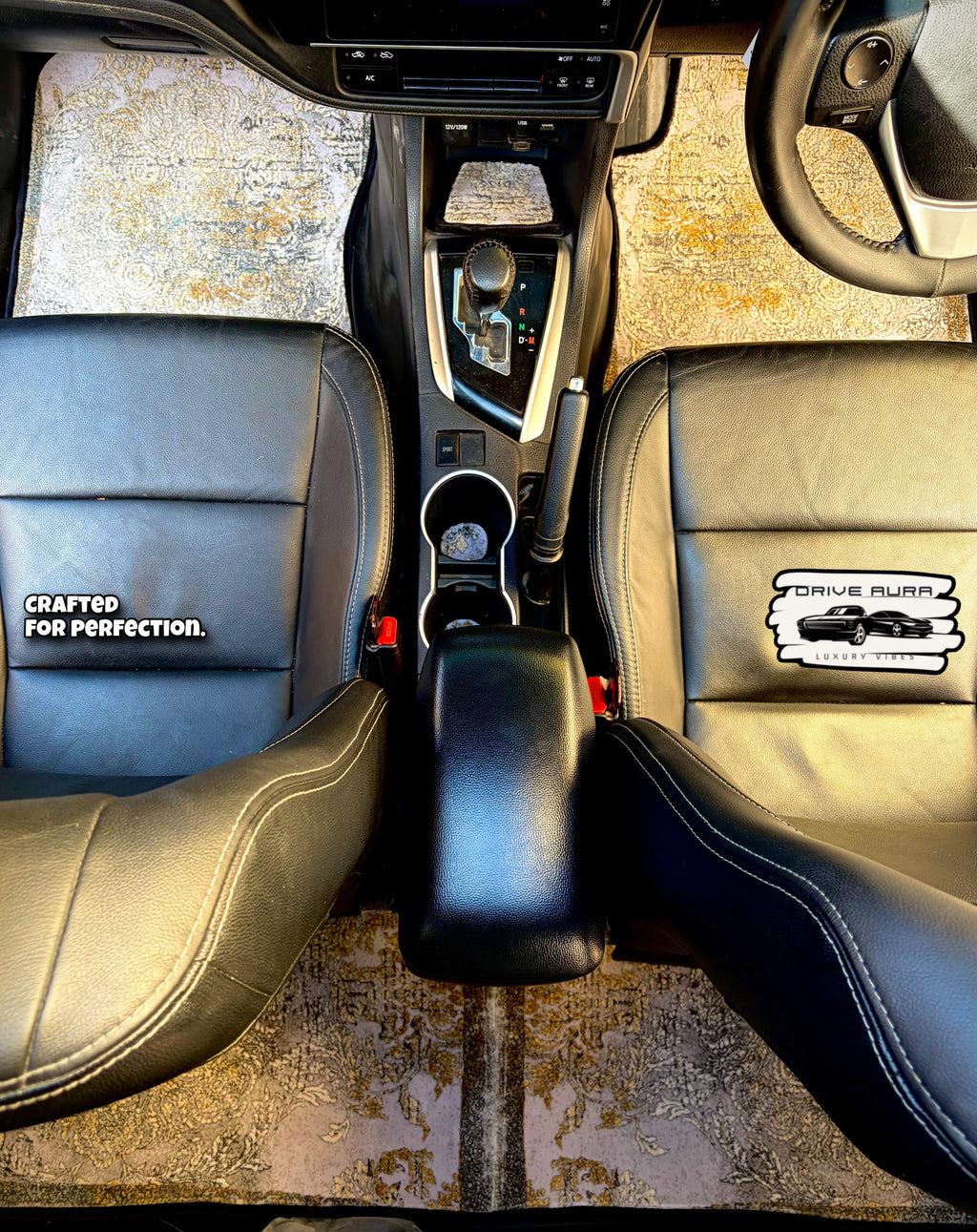 Light Grey Persian Luxury Car Mats — Statement Edition (Design 1)