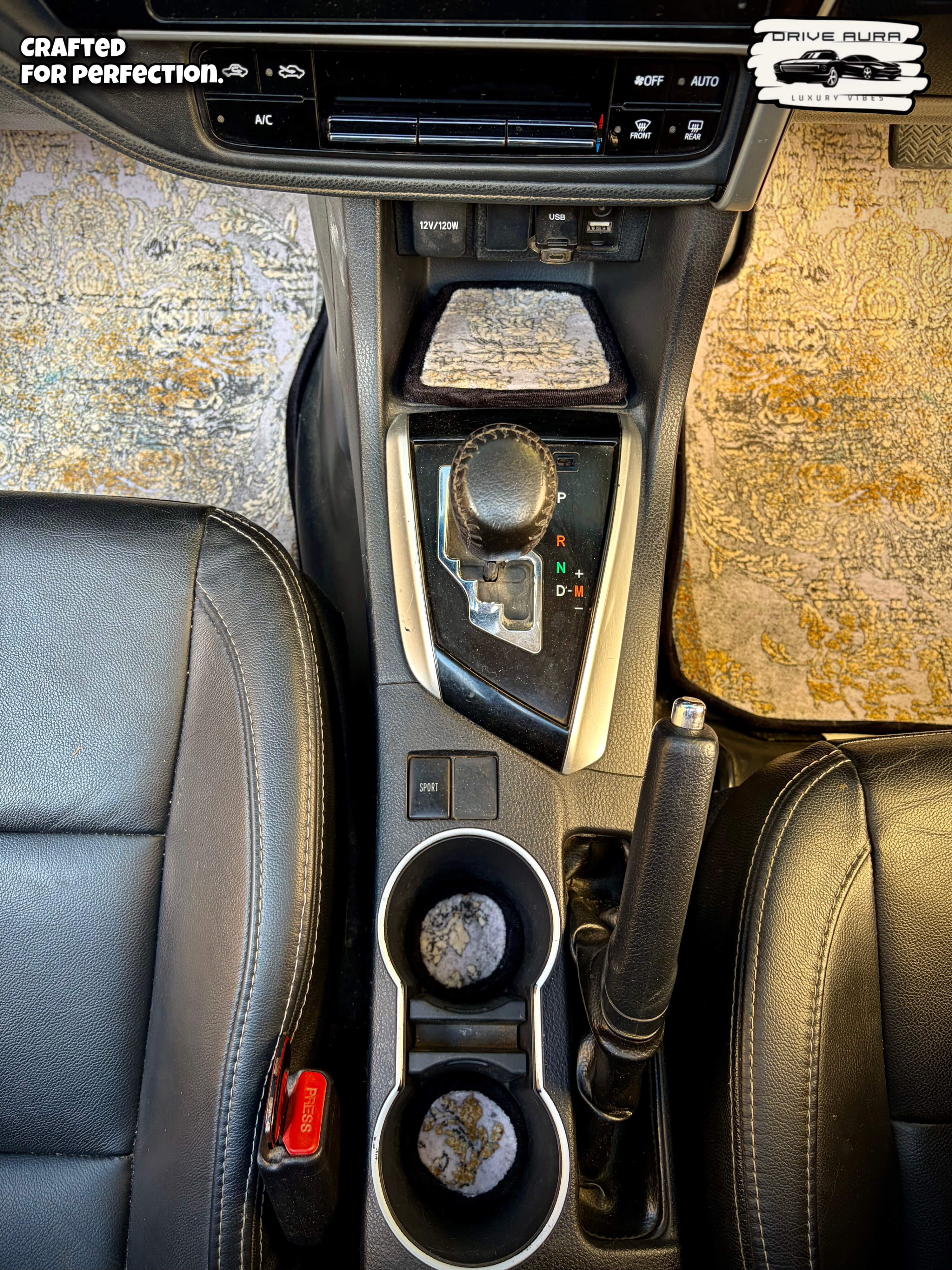 Light Grey Persian Luxury Car Mats — Statement Edition (Design 1)