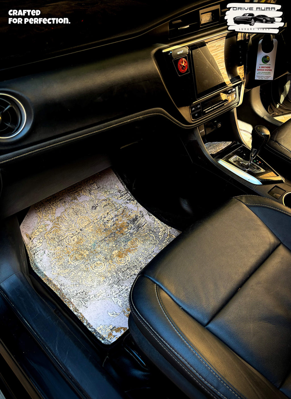 Light Grey Persian Luxury Car Mats — Statement Edition (Design 1)