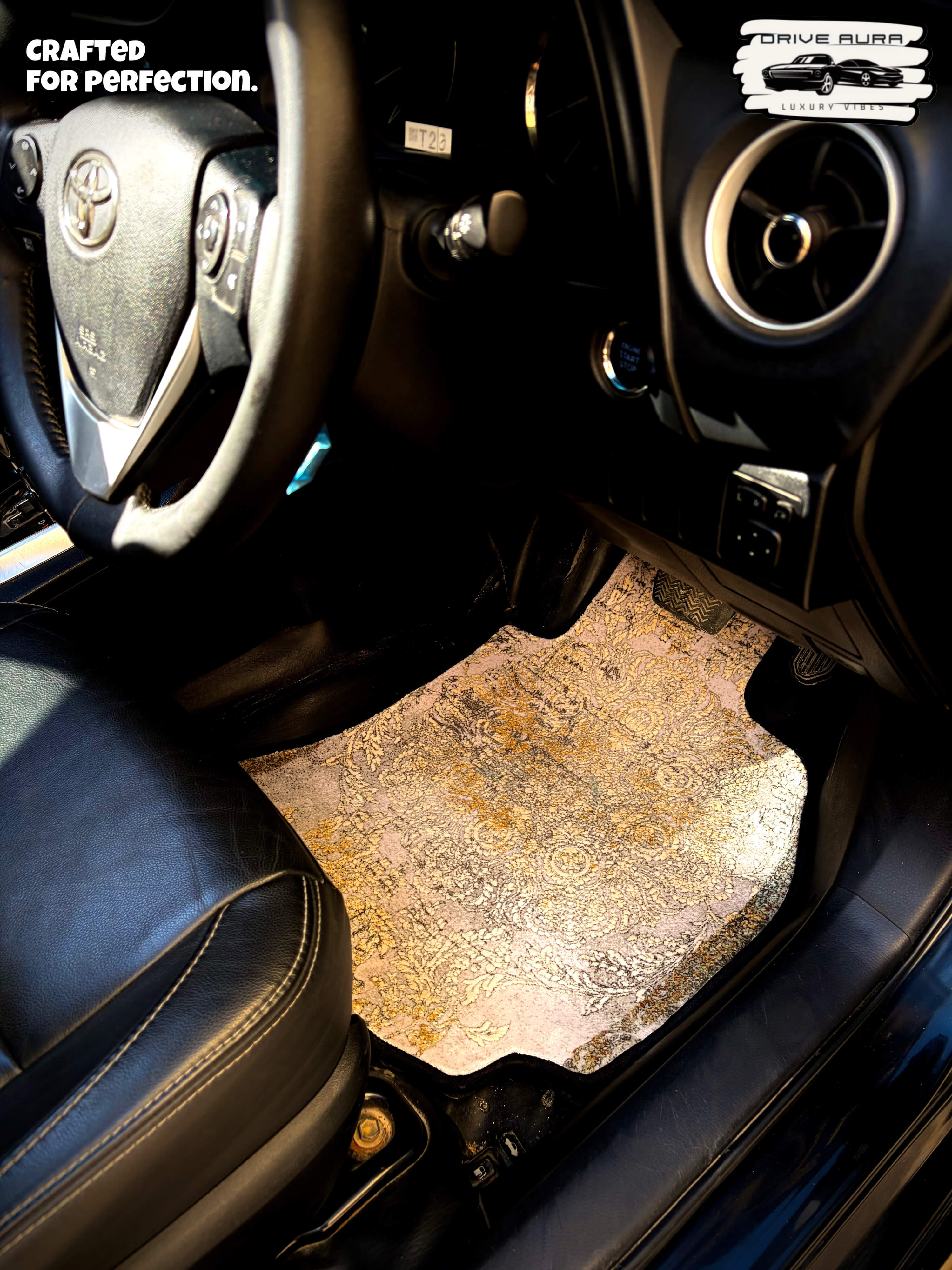Light Grey Persian Luxury Car Mats — Statement Edition (Design 1)